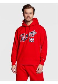Tommy Jeans Bluza College DM0DM15711 Czerwony Relaxed Fit. Kolor: czerwony. Materiał: bawełna