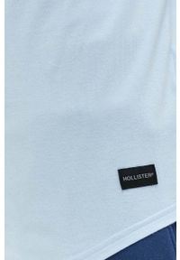 Hollister Co. t-shirt bawełniany kolor niebieski gładki. Kolor: niebieski. Materiał: bawełna. Długość rękawa: krótki rękaw. Długość: krótkie. Wzór: gładki. Styl: klasyczny #2