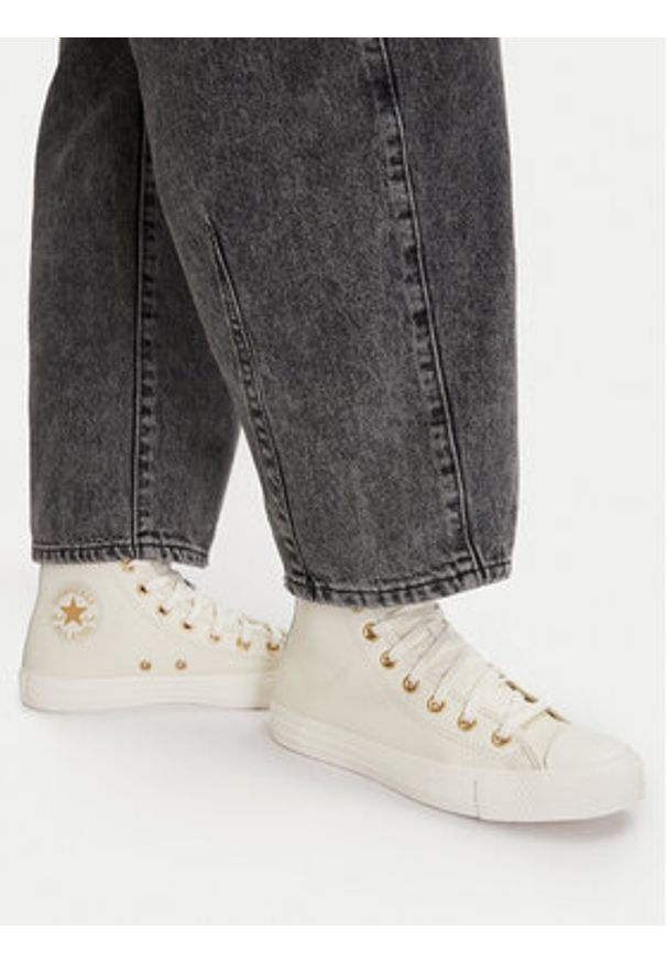 Converse Trampki Chuck Taylor All Star Gold A12760C Beżowy. Kolor: beżowy. Materiał: skóra