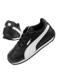 Buty do chodzenia niemowlęce Puma Turin 3. Zapięcie: sznurówki. Kolor: czarny. Materiał: guma, materiał, tkanina, syntetyk. Szerokość cholewki: normalna. Sport: turystyka piesza