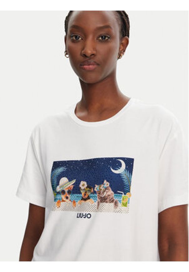 Liu Jo T-Shirt WA5260 JS003 M9445 Biały Regular Fit. Kolor: biały. Materiał: bawełna