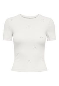only - ONLY T-Shirt Femke 15369336 Kremowy Slim Fit. Kolor: kremowy. Materiał: bawełna #8
