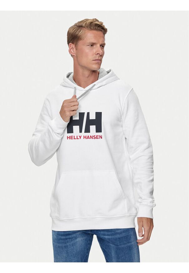 Helly Hansen Bluza Hh Logo 33977 Biały Regular Fit. Kolor: biały. Materiał: bawełna