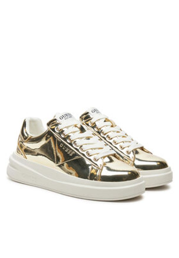 Guess Sneakersy FLPELB PAF12 Złoty. Kolor: złoty. Materiał: skóra