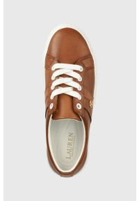 Lauren Ralph Lauren sneakersy skórzane Janson II kolor brązowy 802775372001. Nosek buta: okrągły. Kolor: brązowy. Materiał: skóra #3
