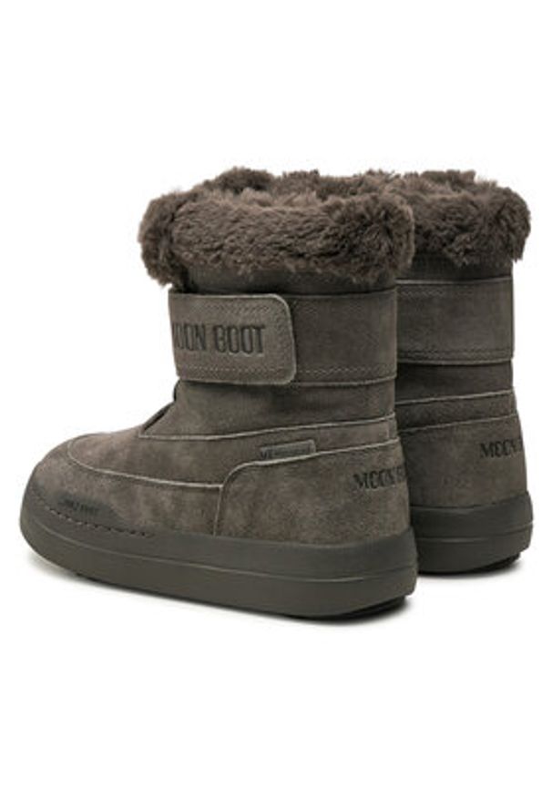 Moon Boot Śniegowce Junior Park Dtrap Boot Suede 80D3440040 Szary. Kolor: szary. Materiał: zamsz, skóra