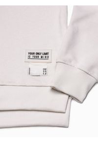 Ombre Clothing - Bluza męska z kapturem B1084 - ecru - S. Typ kołnierza: kaptur. Materiał: bawełna, poliester #3