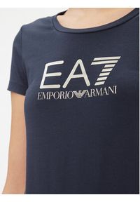 EA7 Emporio Armani T-Shirt 8NTT66 TJFKZ 0555 Granatowy Slim Fit. Kolor: niebieski. Materiał: bawełna #3