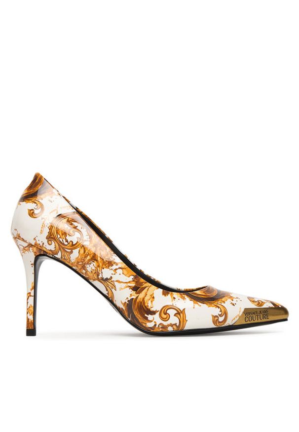 Versace Jeans Couture Szpilki 80VA3S50 ZS366 G03 Biały. Kolor: biały. Materiał: skóra. Obcas: na szpilce