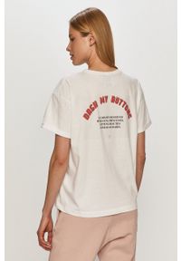Dash My Buttons - T-shirt All Rights Reserved. Okazja: na co dzień. Kolor: biały. Wzór: nadruk. Styl: casual #1