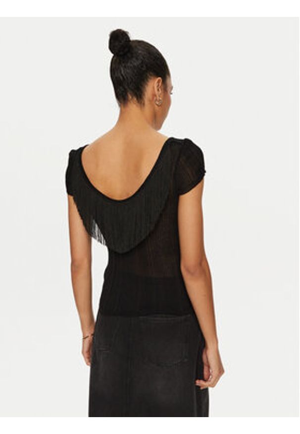 Pinko - PINKO Top 103588 A1V8 Czarny Slim Fit. Kolor: czarny. Materiał: syntetyk