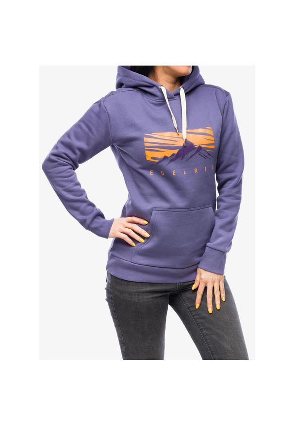 EDELRID - Bluza z kapturem damska Edelrid Spotter Hoody IV. Typ kołnierza: kaptur. Kolor: fioletowy