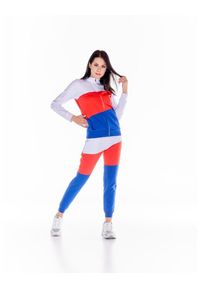 LEONE 1947 APPAREL - Damski kombinezon Live in Colors, zapinany na zamek i ze stójką. Kolor: czerwony. Materiał: tkanina, dresówka. Sport: fitness