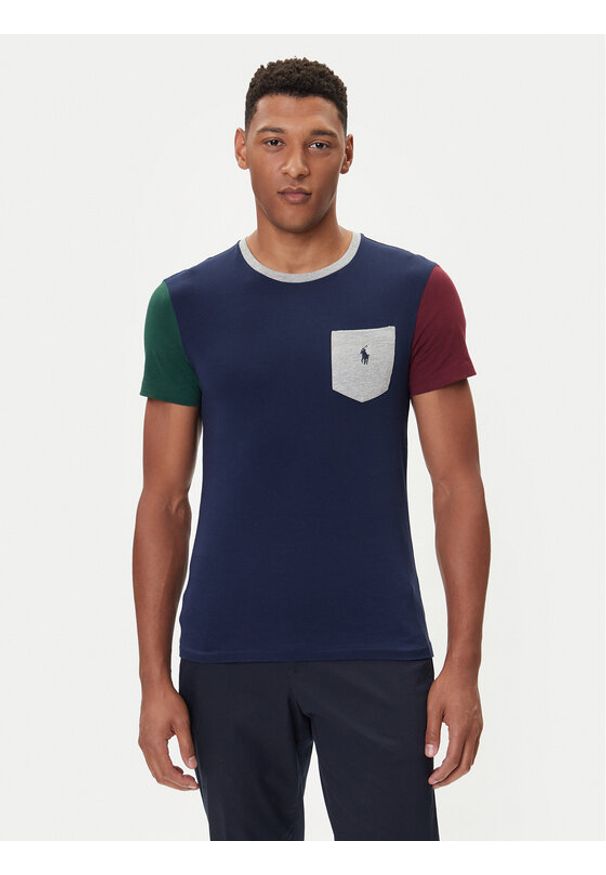 Polo Ralph Lauren T-Shirt 710849543003 Granatowy Custom Slim Fit. Typ kołnierza: polo. Kolor: niebieski. Materiał: bawełna