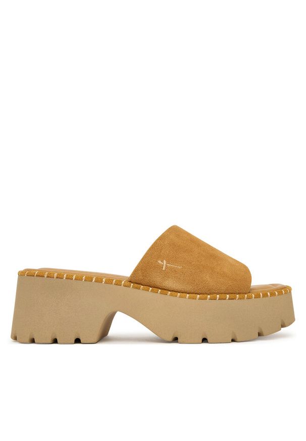 Klapki Tamaris. Kolor: brązowy