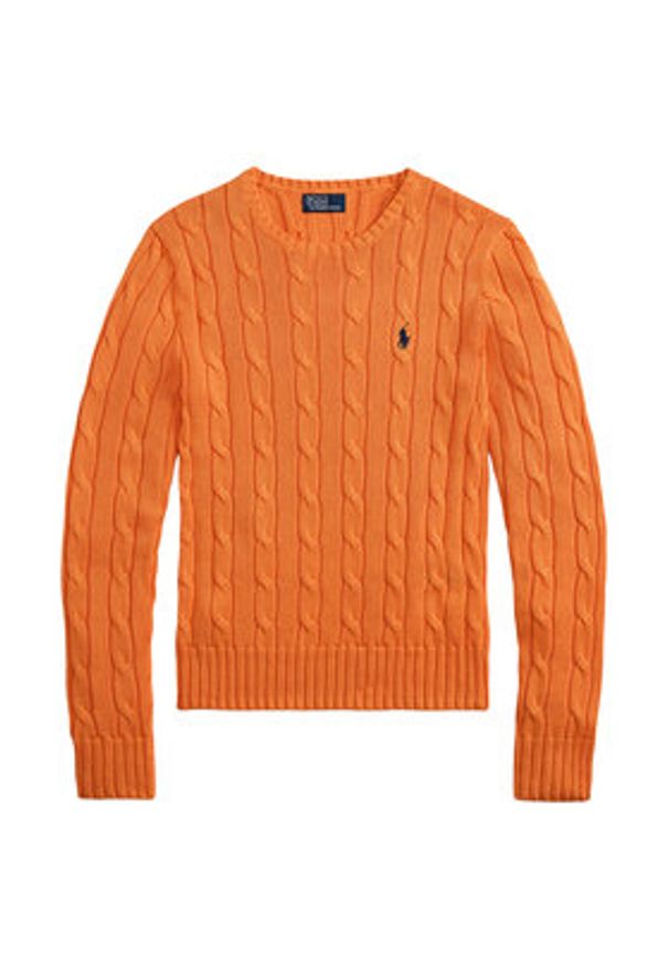 Polo Ralph Lauren Sweter 211971869014 Pomarańczowy Slim Fit. Typ kołnierza: polo. Kolor: pomarańczowy. Materiał: bawełna