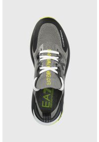 EA7 Emporio Armani sneakersy kolor szary. Nosek buta: okrągły. Zapięcie: sznurówki. Kolor: szary. Materiał: guma