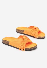 Renee - Pomarańczowe Klapki Sabophia. Okazja: na co dzień. Nosek buta: otwarty. Kolor: pomarańczowy. Styl: casual, boho #2