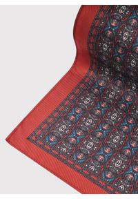 Pako Lorente - PAKO LORENTE – Bordowa poszetka w geometryczny wzór. Kolor: czerwony. Materiał: poliester. Wzór: geometria #2