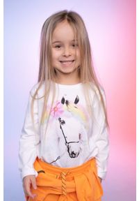 COCCODRILLO - Coccodrillo longsleeve dziecięcy kolor biały. Okazja: na co dzień. Kolor: biały. Długość rękawa: długi rękaw. Długość: długie. Styl: casual #1