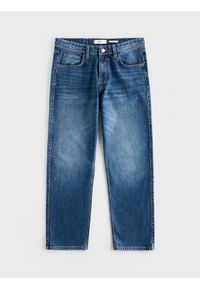 Reserved - Jeansy straight z efektem sprania - niebieski. Kolor: niebieski