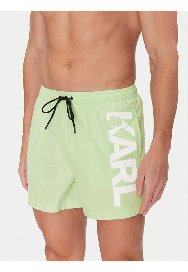 Karl Lagerfeld - KARL LAGERFELD Szorty kąpielowe A1M46013 Zielony Regular Fit. Kolor: zielony. Materiał: syntetyk