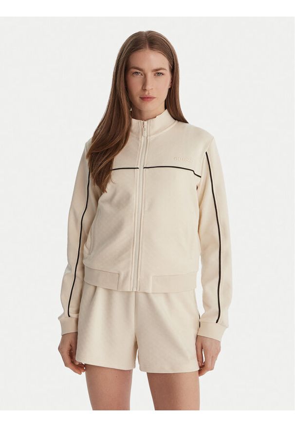 Guess Bluza V6GQ09 K3001 Écru Regular Fit. Materiał: syntetyk