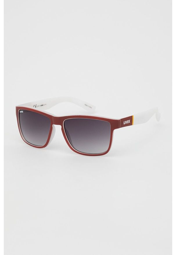Uvex okulary przeciwsłoneczne kolor czerwony. Kształt: prostokątne. Kolor: czerwony