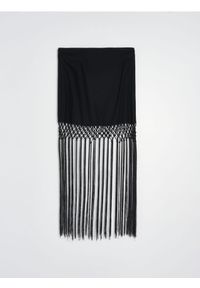 Sinsay - Spódnica mini z frędzlami - czarny. Kolor: czarny #1