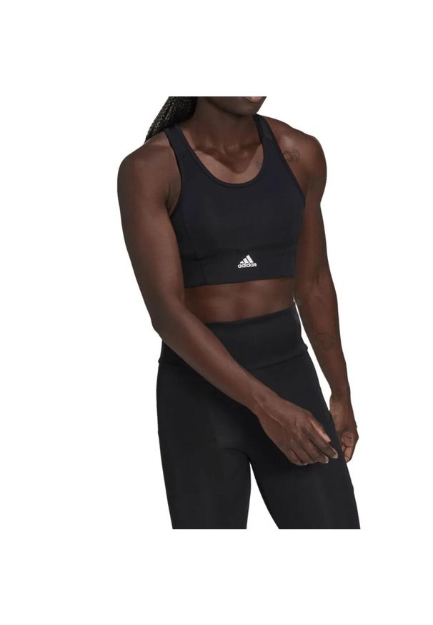 Top sportowy damski Adidas 3S Crop-Top. Kolor: czarny