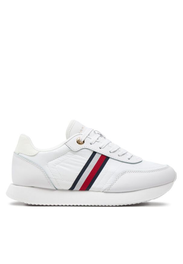 TOMMY HILFIGER - Tommy Hilfiger Sneakersy Essential Runner Global Stripes FW0FW08005 Biały. Kolor: biały