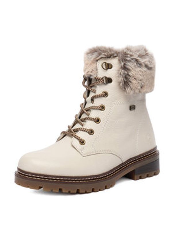 Remonte Trzewiki CEO-D0B74-80 Écru. Materiał: skóra