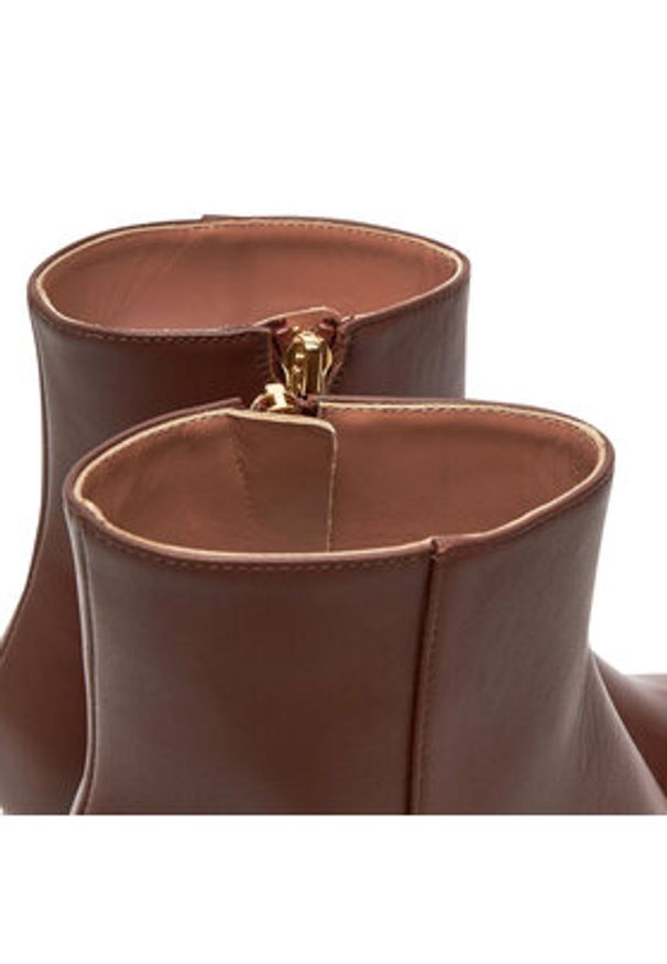 Pollini Botki SA21045C1LTD0217 Brązowy. Kolor: brązowy. Materiał: skóra