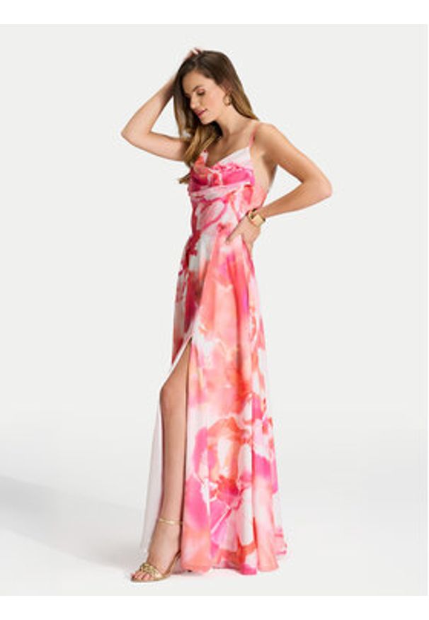 Swing Sukienka wieczorowa 5AI18600 Różowy Regular Fit. Kolor: różowy. Materiał: syntetyk. Styl: wizytowy