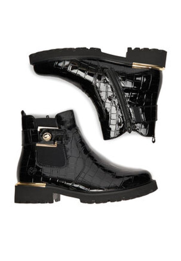 Remonte Botki D8684-03 Czarny. Kolor: czarny. Materiał: syntetyk, materiał