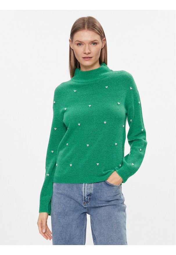 Brave Soul Sweter LK-248PRILLIAC Zielony Regular Fit. Kolor: zielony. Materiał: wiskoza