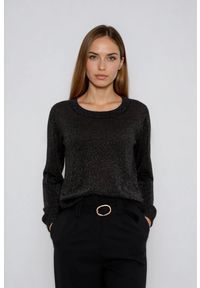 MOODO - Sweter z wiskozy czarny. Kolor: czarny. Materiał: wiskoza #1