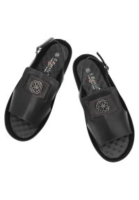 Czarne Sandały S.Barski Stylowe Obuwie Damskie. Okazja: na co dzień. Zapięcie: pasek. Kolor: czarny. Wzór: gładki, aplikacja. Sezon: lato. Obcas: na koturnie. Styl: elegancki #3