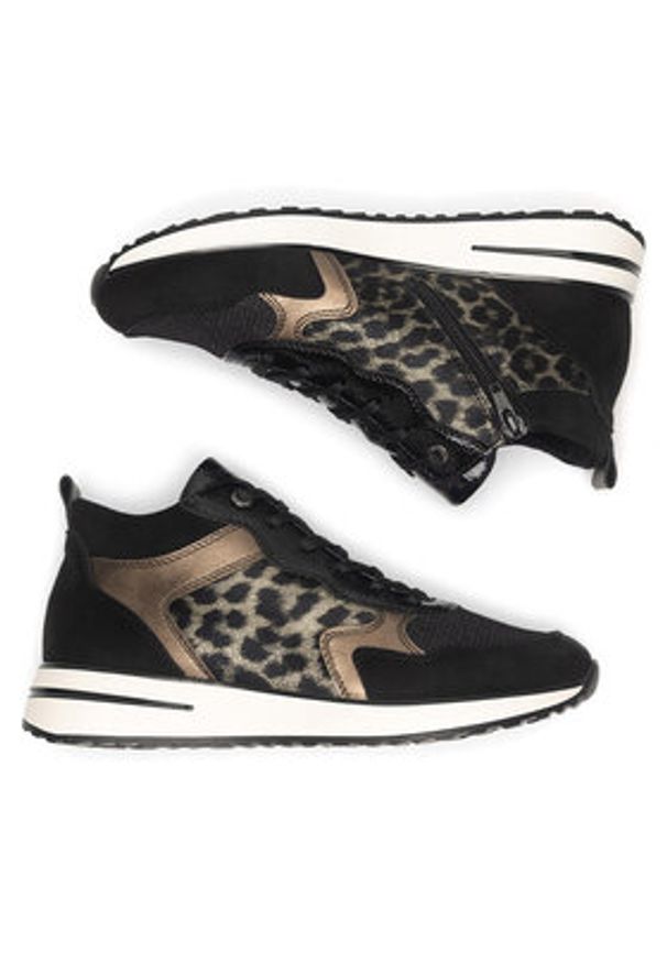 Remonte Sneakersy D1G71-03 Czarny. Kolor: czarny. Materiał: materiał
