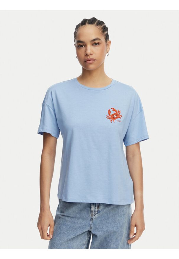 Liu Jo T-Shirt WA6414 JS923 Niebieski Regular Fit. Kolor: niebieski. Materiał: bawełna