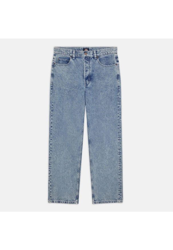Spodnie Dickies Thomasville Denim niebieski marmur. Kolor: niebieski. Materiał: denim. Sport: skateboard