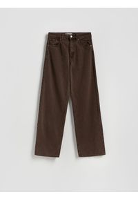 Reserved - Jeansy wide leg - brązowy. Kolor: brązowy #1