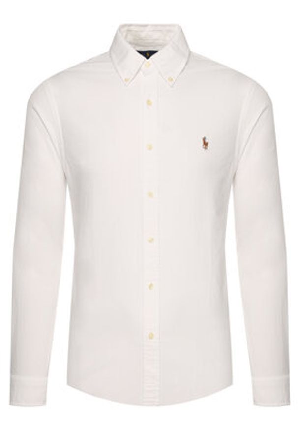 Polo Ralph Lauren Koszula Core Replen 710549084 Biały Slim Fit. Typ kołnierza: polo. Kolor: biały. Materiał: bawełna