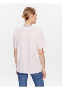 Tommy Jeans T-Shirt Logo Taping DW0DW15301 Różowy Regular Fit. Kolor: różowy. Materiał: bawełna