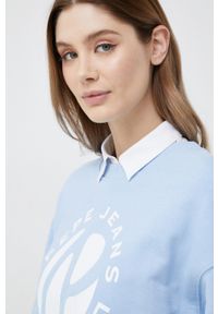 Pepe Jeans bluza bawełniana Wyllile damska kolor niebieski z nadrukiem. Kolor: niebieski. Materiał: bawełna. Wzór: nadruk #5