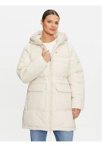 Tommy Jeans Płaszcz zimowy Vail DW0DW18842 Beżowy Regular Fit. Kolor: beżowy. Materiał: syntetyk. Sezon: zima