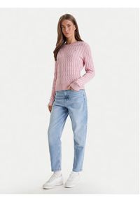 TOMMY HILFIGER - Tommy Hilfiger Sweter WW0WW47644 Różowy Regular Fit. Kolor: różowy. Materiał: bawełna #5