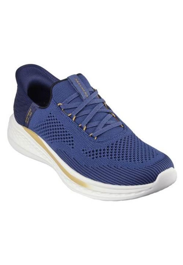skechers - Buty do chodzenia męskie Skechers Slade Quinto. Kolor: niebieski. Materiał: materiał, syntetyk, tkanina. Sport: turystyka piesza