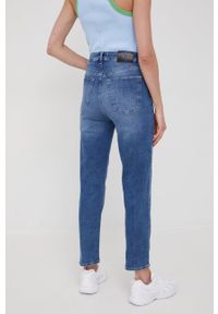 DKNY - Dkny jeansy damskie high waist. Stan: podwyższony. Kolor: niebieski
