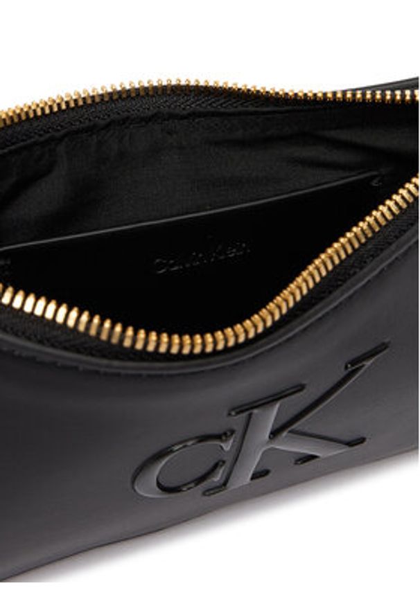 Calvin Klein Torebka Bold Ck Mini Bag LV04F1125G Czarny. Kolor: czarny. Materiał: skórzane